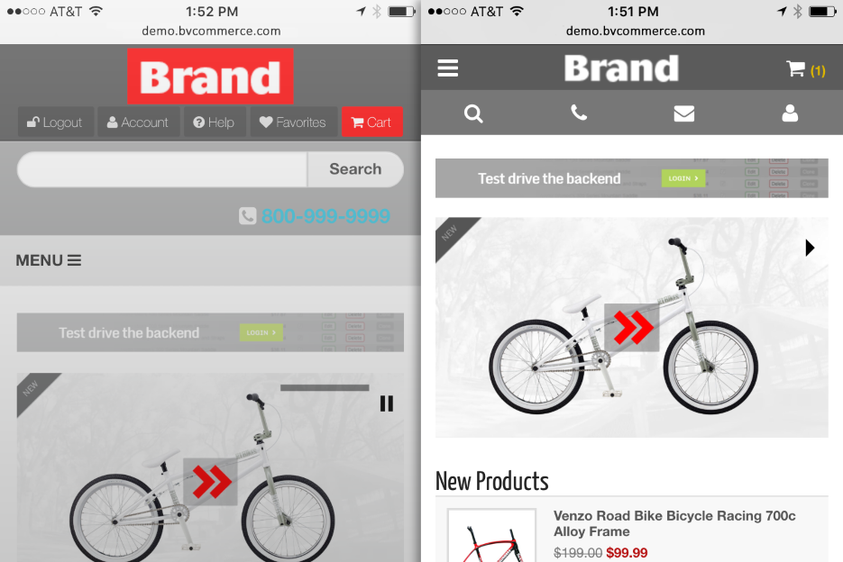Responsive design screenshots on phone