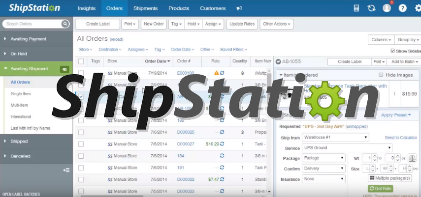 ShipStation shipping software screenshot